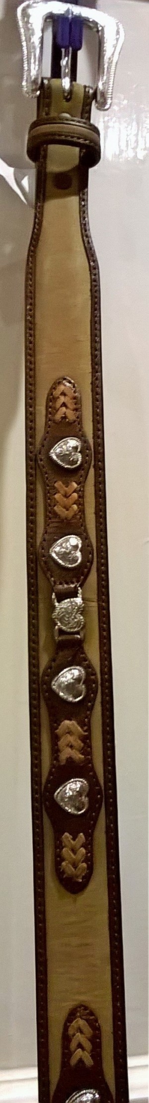 Western Belt, Leather with silver conchos and lace detail