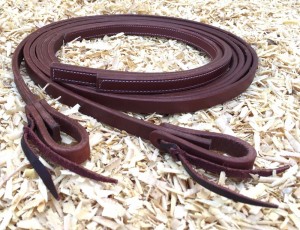 Western Reins, Harness Leather, Split reins, double stiched rein ends