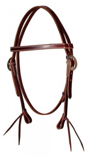 Western Headstall Plain straight brow, waterloop ends