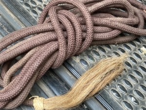 Pre-Owned Nylon Mecate Reins Brown with tassle