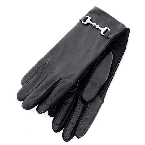 BLACK LEATHER SNAFFLE GLOVE - thehoovesgroup
