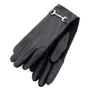 BLACK LEATHER SNAFFLE GLOVE