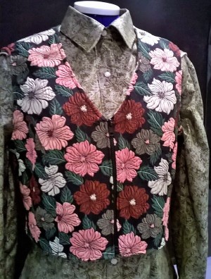 Western show vest multi floral